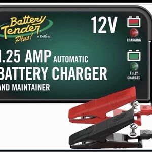 Plus 12V 1.25 AMP Car & Motorcycle Battery Charger and Maintainer, Float Charge